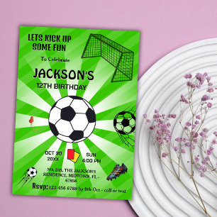 Groene sport bal voetbal thema moderne 12e bday kaart