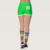 Groene Sport Shorts 80s Mode Retro BeenWarmer Leggings (Achterkant)