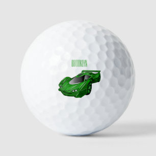 Groene sportwagen met luchtfolie golfballen