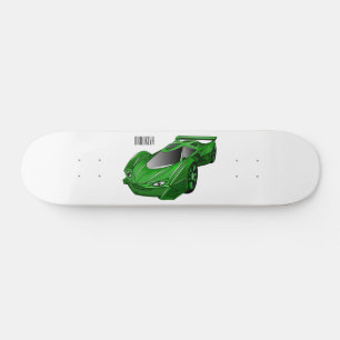Groene sportwagen met luchtfolie skateboard