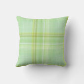 Groene Spruit Pastelgroen Geruit Kussen (Achterkant)