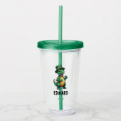 Groene St Patrick's dag dinosaurus Acryl Drinkbeker (Voorkant)