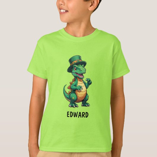 Groene St Patrick's dag dinosaurus T-shirt (Voorkant)