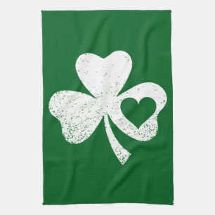 Groene St Patricks Dag Ierse Patty's Hart Shamrock Theedoek