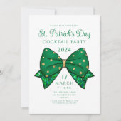 Groene St. Patrick's Day Cocktailparty Kaart (Voorkant)