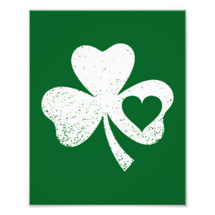 Groene St. Patrick's Day Ierse Patty's Hart Klaver Foto Afdruk