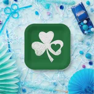 Groene St. Patrick's Day Ierse Patty's Hart Klaver Papieren Bordje