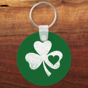 Groene St. Patrick's Day Ierse Patty's Hart Klaver Sleutelhanger
