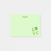 Groene St. Patrick's Love blokletters Post-it® Notes (Voorkant)