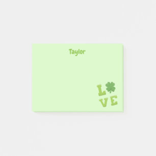 Groene St. Patrick's Love blokletters Post-it® Notes
