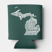 Groene staat van Michigan steden Blikjeskoeler (Achterkant)