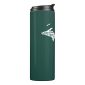 Groene staat van Michigan steden Thermosbeker (Gedraaid links)