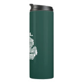 Groene staat van Michigan steden Thermosbeker (Geroteerd rechts)