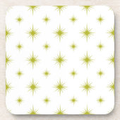 Groene Starburst Patroon Mid Century Bier Onderzetter (Voorkant)