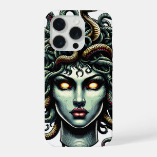 Groene Starende Medusa Kop vol Slangen iPhone 15 Pro Hoesje