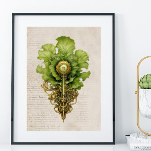 Groene Steampunk sla muurkunst, keuken Poster