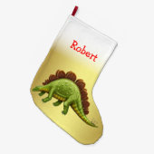 Groene Stegosaurus Dinosaur kerststaart Grote Kerstsok (Voorkant (Hangend))