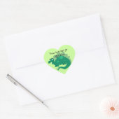 Groene Stegosaurus Hart Stickers (Envelop)