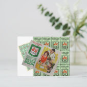 Groene stempels briefkaart (Staand voorkant)