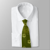 Groene ster van David Pattern Stropdas (Gebonden)