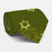 Groene ster van David Pattern Stropdas (Opgerold)