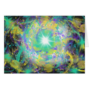 Groene Sterburst Kleurrijke Funky Psychedelische K