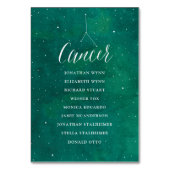 Groene Sterren Galaxy Bruiloft Zitplattegrond Kank Kaart (Achterkant)