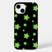 Groene sterren op zwart patroon Case-Mate iPhone case (Achterkant)
