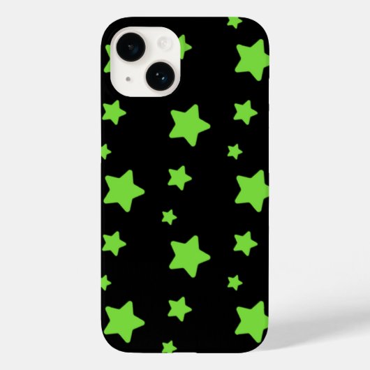 Groene sterren op zwart patroon Case-Mate iPhone case (Achterkant)