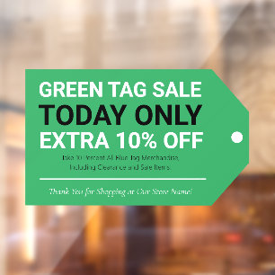Groene sticker opruiming raamsticker