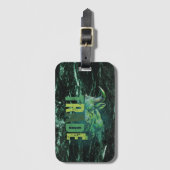 Groene stier | Handelsontwerp | Marmer Bagagelabel (Voorkant (verticaal))