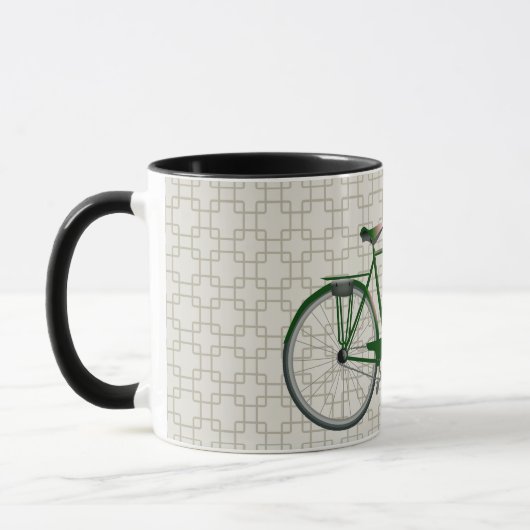 Groene  stijl fiets en Retro Art Mok (Links)