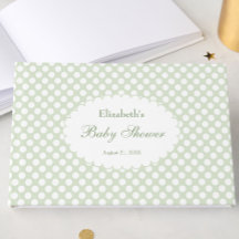 Groene Stippen Baby Shower Gastboek