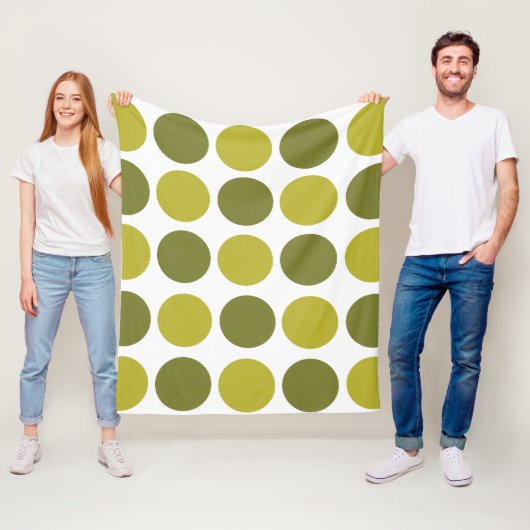 Groene Stippen Fleece Deken (In situ)