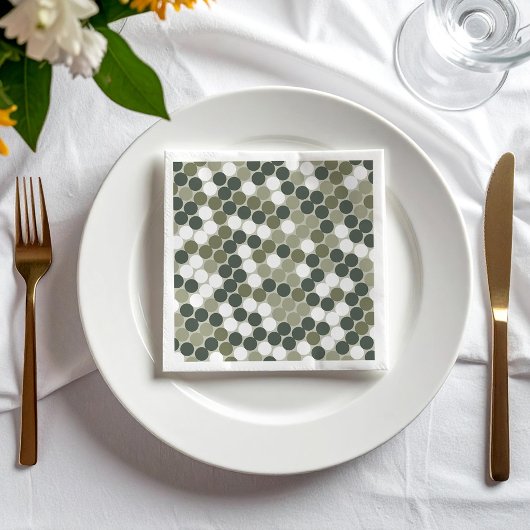 Groene stippen retro servet
