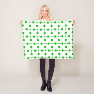 Groene Stippen, Stippenpatroon, Stippen, Gestippel Fleece Deken