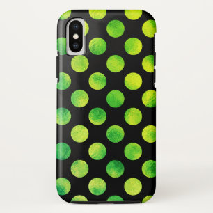 Groene Stippen Vervaaagd iPhone XS Hoesje