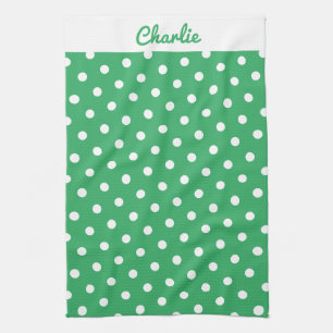 Groene Stippenpatroon Stijlvol Gepersonaliseerd Theedoek