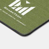 Groene Stoffentextuur Elegant Monogram Logo Custom Bureaumat (Hoek)