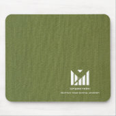 Groene Stoffentextuur Elegant Monogram Logo Custom Muismat (Voorkant)