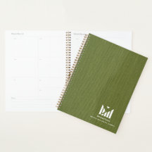 Groene Stoffentextuur Elegant Monogram Logo Custom
