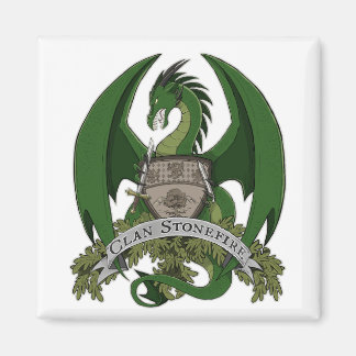 Groene Stonefire Draken Crest Magnet Magneet