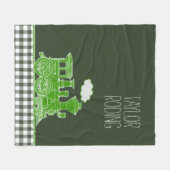 Groene stoomtrein die stoom uitblaast fantasie gra fleece deken (Voorkant (Horizontaal))