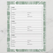 Groene straatkaart adresboekpagina (Achterkant)