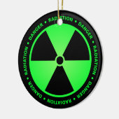 Groene stralingswaarschuwing keramisch ornament (Links)