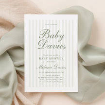Groene Streep Baby Shower Geslacht Neutraal