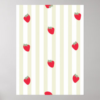 Groene streep en kersen poster
