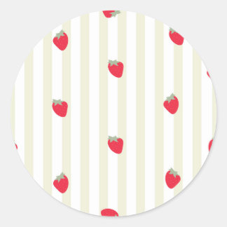 Groene streep en kersen ronde sticker