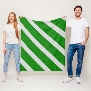 Groene Streep Glitter Fleece Deken