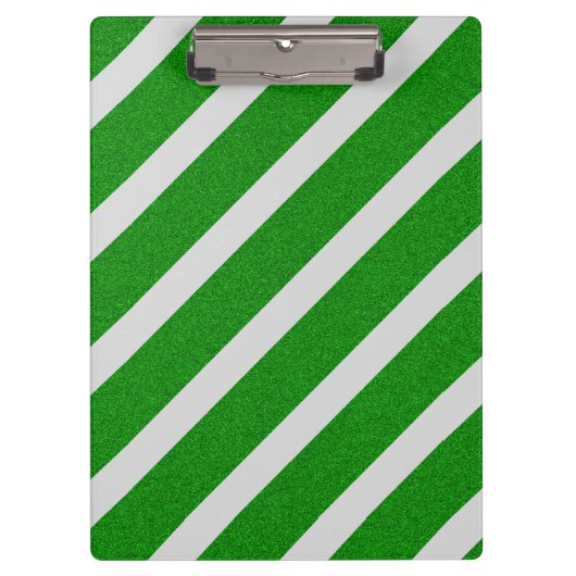 Groene Streep Glitter Klembord (Voorkant)